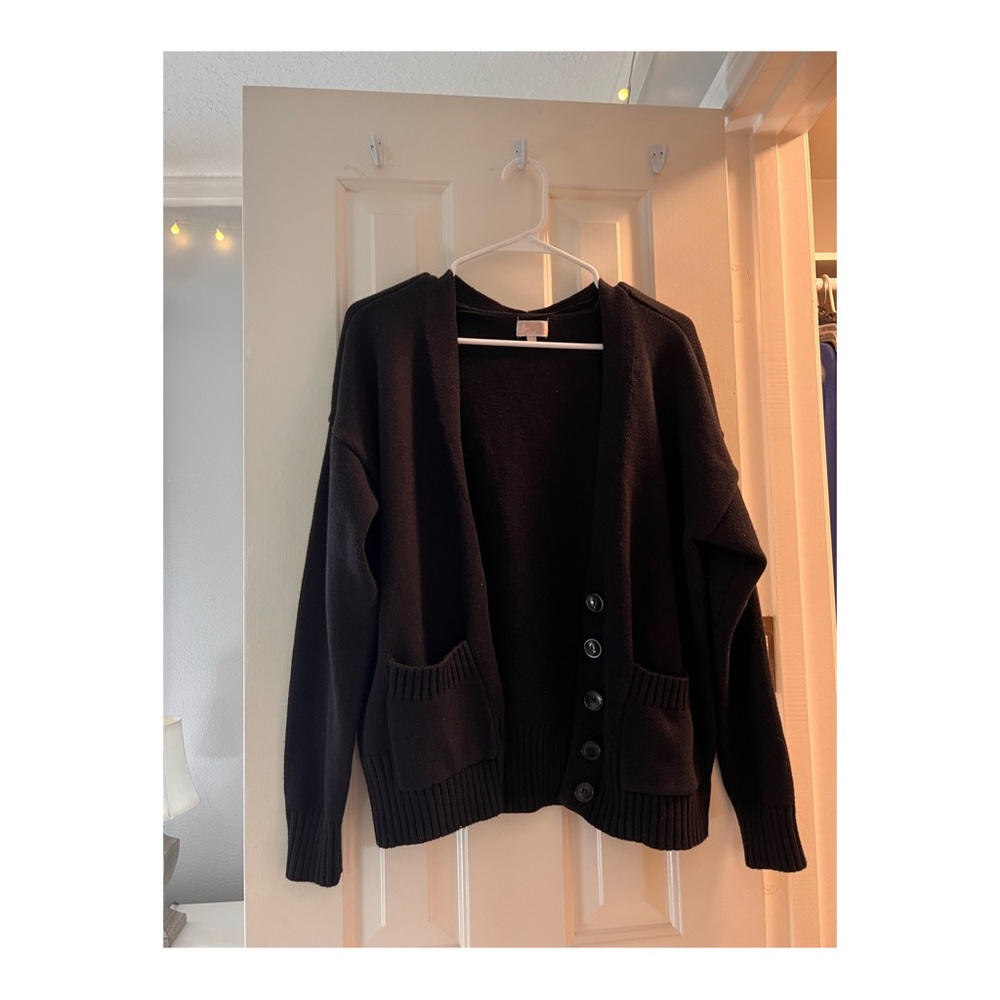 Black Buttoned Cardigan